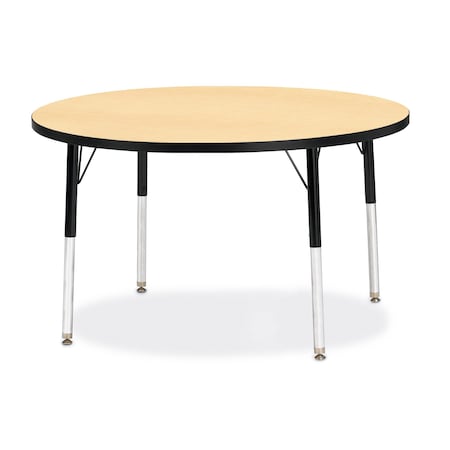 Jonti-Craft Berries Round Activity Table, 42 in. Diameter, E-height, Maple/Black/Black 6468JCE011